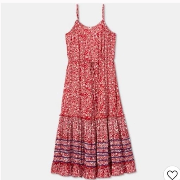 NWOT Knox Rose Spaghetti Strapped & ruffled Floral Midi Dress with Waist Tie - M - Picture 8 of 8